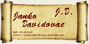Janko Davidovac vizit kartica